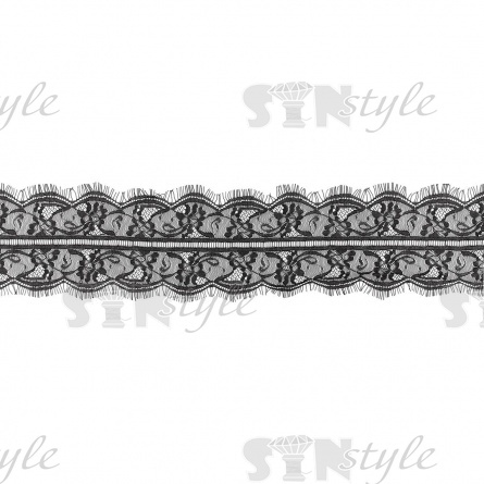 Кружево "Французское", ширина 105 мм, цвет черный, длина 3 метра фото 2