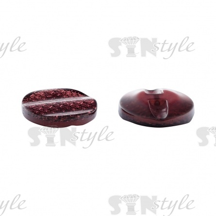 Пуговица пластиковая на полуножке, размер 34L, круглой формы, шляпка волнистая, цвет грязно-розовый с блестками фото 2