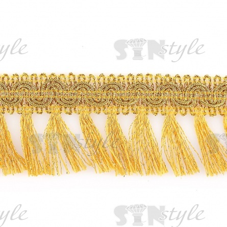 Тесьма отделочная металлизированная, ширина 45 мм, цвет золотой, намотка 15 ярдов фото 1