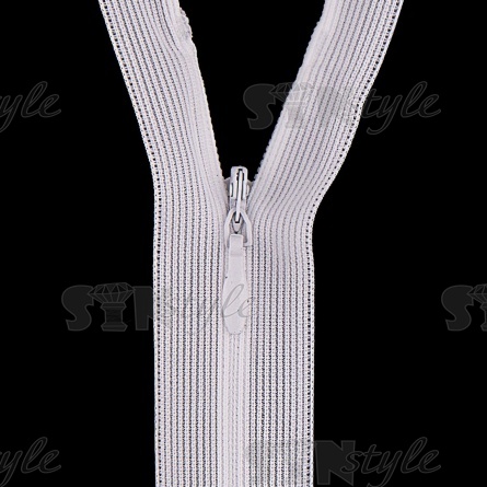 Молния спираль, тип 3, потайная, неразъемная, основа  нейлон, длина 20 см, цвет 102 (молочный), бегунок цвета основы фото 2