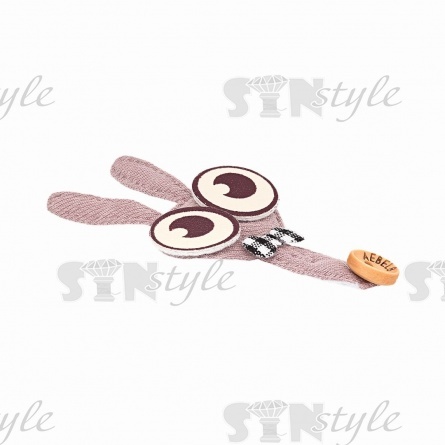 Аппликация 3D "Зайчик", цвет грязно-розовый, размер 28х55 мм фото 2