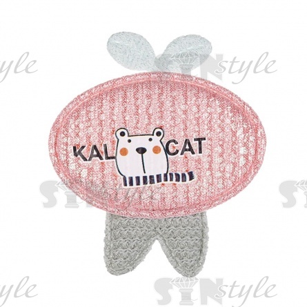 Аппликация 3D "Котик", цвет грязно-розовый, размер 40х40 мм фото 1