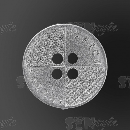 Пуговица пластиковая на четыре прокола, размер 28L, цвет серебристый фото 2