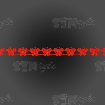 Декоративная лента из бабочек, цвет красный, ширина 20 мм, намотка 20 ярдов фото 2