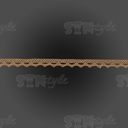 Кружево  вязаное плетеное, ширина 12 мм, цвет капучино, намотка 15 ярдов фото 1