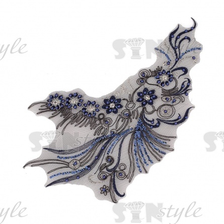 Аппликация кружевная пришивная на сетке, размер 280х420 мм фото 1