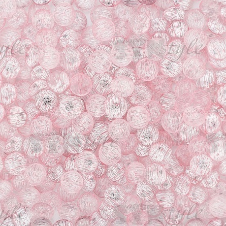 Пуговица пластиковая на полуножке, размер 20L, форма круглая, цвет розовый+серебряный фото 3