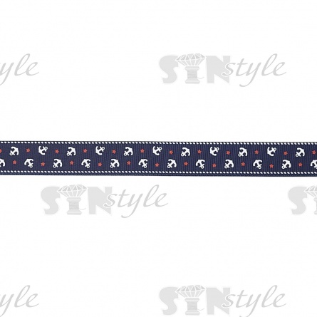 Лента репсовая, ширина 20 мм, цвет синий+белый+красный, намотка 20у фото 2