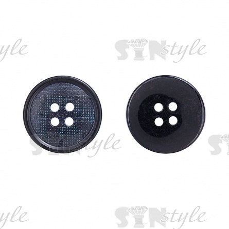 Пуговица пластиковая на четыре прокола, размер 32L, цвет темно-синий фото 4