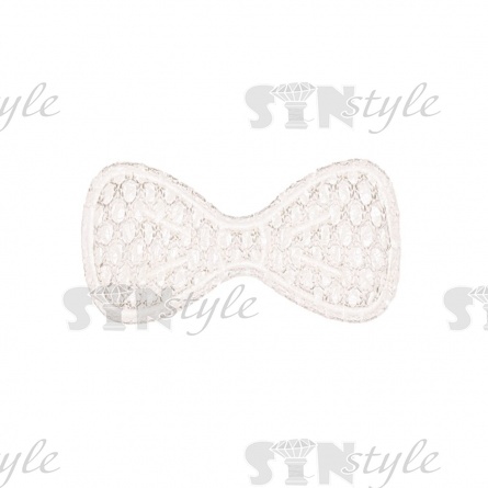 Аппликация 3D "Бантик", размер 30х15 мм, цвет шампань фото 1