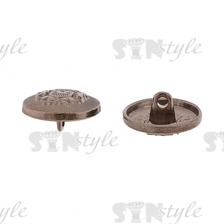 Пуговица металлическая на ножке, размер 32L, цвет темный никель фото 3