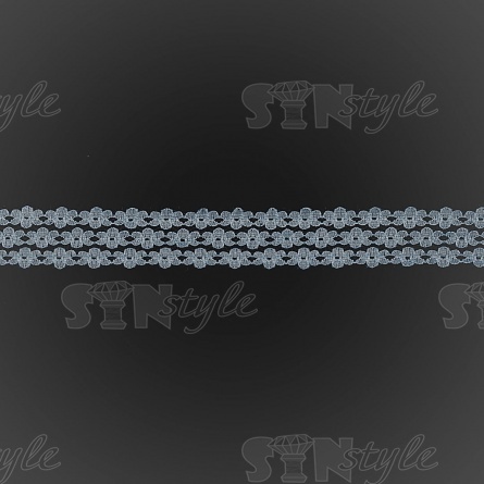 Кружево на сетке с цветочным рисунком, цвет серый (№9), ширина 25 мм, намотка 300 ярдов фото 2