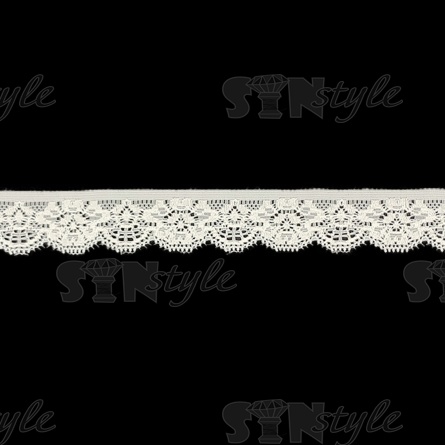 Кружево эластичное, ширина 25 мм, цвет белый, намотка 15 ярдов, материал лайкра фото 1