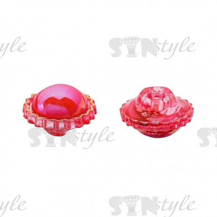 Пуговица пластиковая на ножке, размер 20L, цвет золото/грязно-розовый фото 2