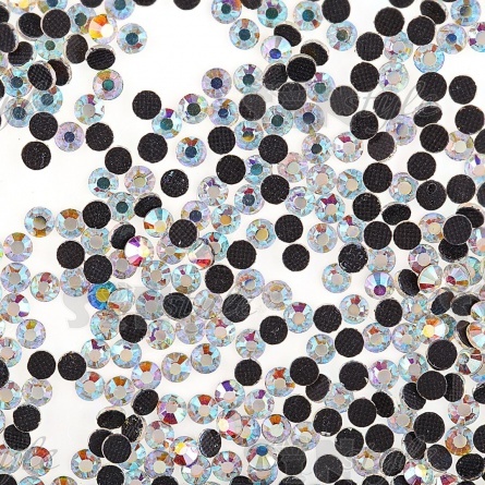 Стразы термоклеевые стеклянные SS12, форма круг, цвет радужный (голография), 1 440 шт/уп   фото 1