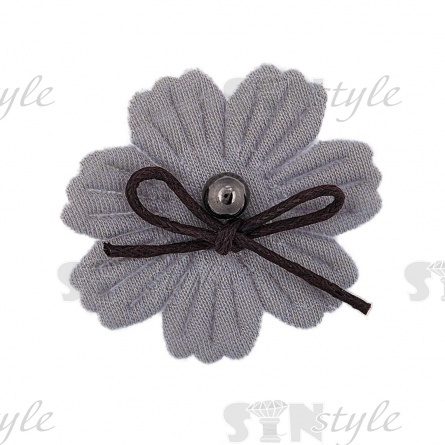 Аппликация 3D "Цветочек", цвет серый, размер 38 мм фото 1