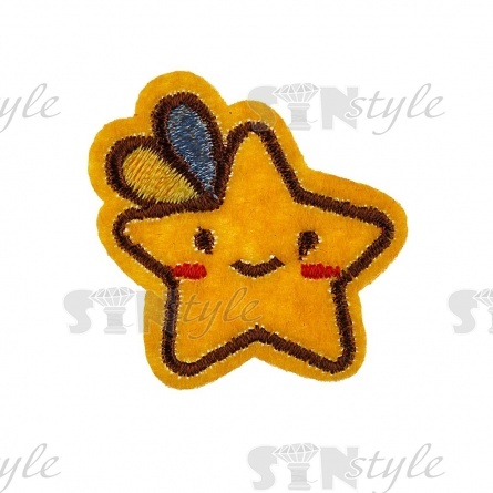 Термоаппликация "Звездочка", размер 35х35 мм, цвет желтый фото 1