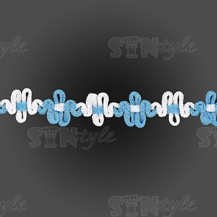 Тесьма отделочная вязаная, цвет бирюзовый (33), ширина 15 мм, намотка 50 ярдов фото 1