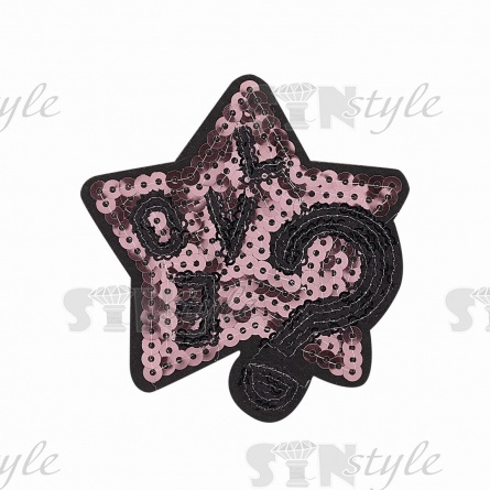 Термоаппликация "Звезда" с пайетками, размер 80х87 мм фото 1