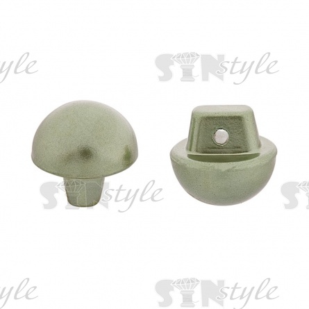 Пуговица пластиковая на ножке, в форме полусферы, фисташкового цвета, размер 18L фото 2