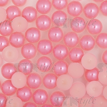 Полубусины под жемчуг пластиковые, размер 10 мм, цвет розовый фото 2
