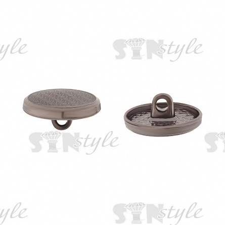 Пуговица металлическая на ножке, темный никель с черным, 28L фото 3