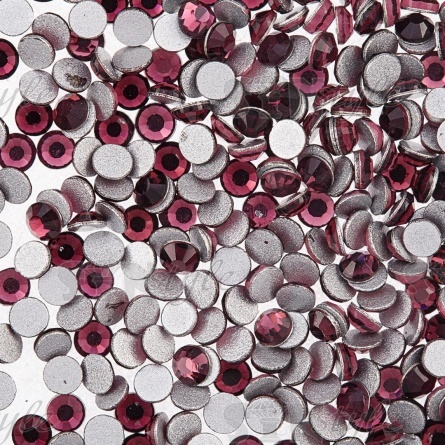 Стразы термоклеевые стеклянные Crystal SS6, форма круг, цвет фиолетовый (919) фото 1