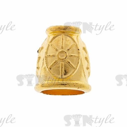 Концевик пластиковый, цвет золото, диаметр 10 мм фото 1