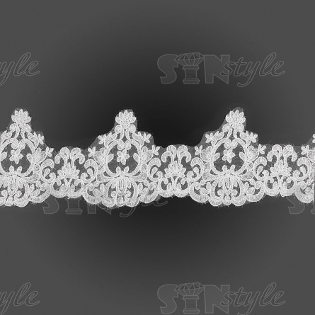 Кружево гипюр, ширина 145 мм, цвет кипенно-белый, намотка 10 ярдов фото 2