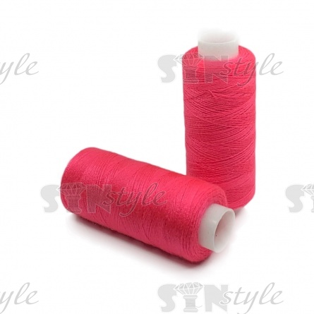 Нитки полиэстер 40/2, цвет №1046 (ярко-розовый), катушка 400Y фото 1