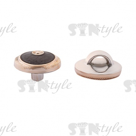 Пуговица пластиковая на ножке, круглой формы, размер 20L, цвет золотой+серый фото 2