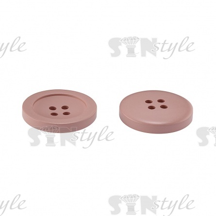 Пуговица пластиковая на четыре прокола, грязно-розовая, 44L фото 2