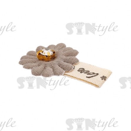 Аппликация 3D "Цветочек", цвет серый, размер 22х30 мм фото 2