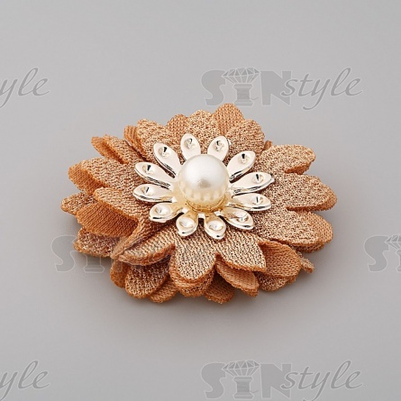 Цветочки декоративные, цвет капучино, диаметр 45 мм,  фото 2