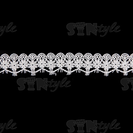 Кружево ажурное матовая нить, ширина 40 мм, цвет белый, намотка 15 ярдов фото 1