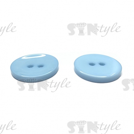 Пуговица пластиковая на два прокола, размер 40L, цвет голубой фото 3
