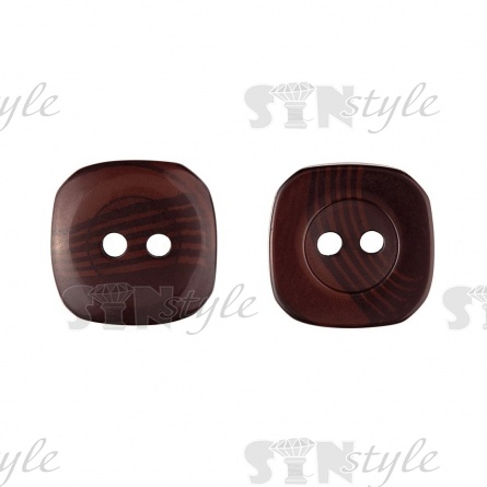 Пуговица пластиковая на два прокола, размер 20L, цвет №1 (коричневый) фото 1