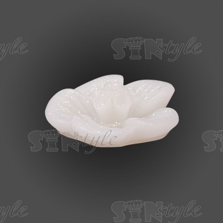 Цветочек пластиковый, диаметр 15 мм, цвет белый, фото 2