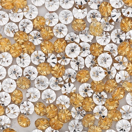 Пуговица на полуножке, размер 20L, в форме полусферы, цвет желтый прозрачный фото 3