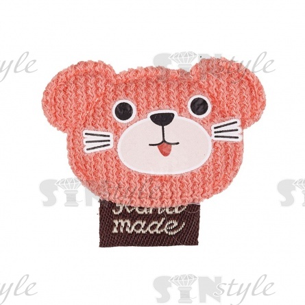 Аппликация 3D "Мишка", цвет грязно-розовый, размер 40х35 мм фото 1