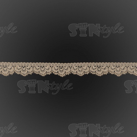 Кружево эластичное, ширина 20 мм, цвет бежевый (277), намотка 15 ярдов фото 1