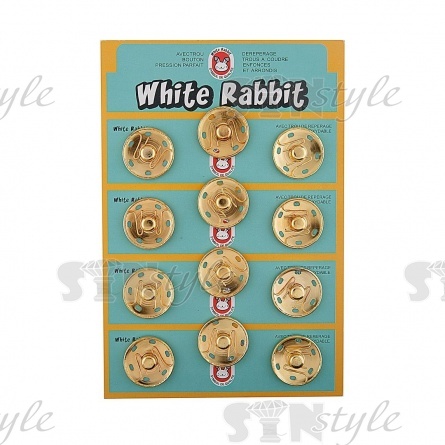 Кнопки пришивные, металлические, цвет золото, размер 25 мм, на пластине 12 шт. фото 1