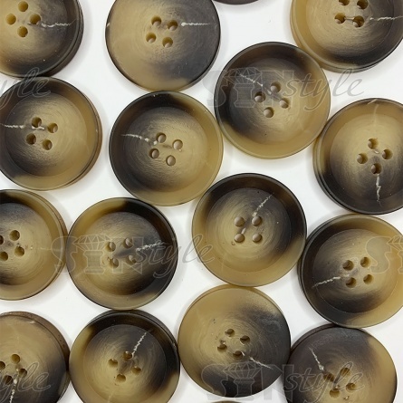 Пуговица пластиковая на четыре прокола, размер 44L, цвет коричневый фото 3