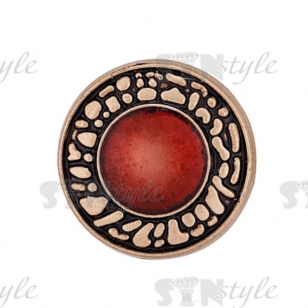 Пуговица металлическая на ножке, золотая с бордовым, 32L фото 2