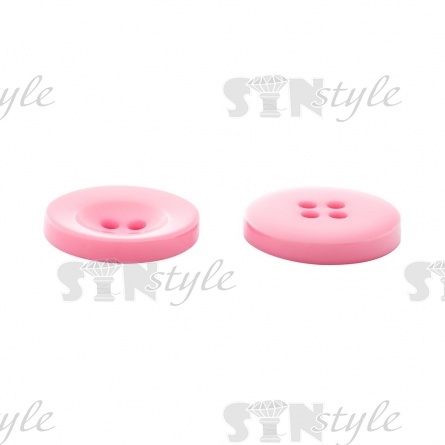 Пуговица пластиковая на четыре прокола, розовая, 34L фото 3