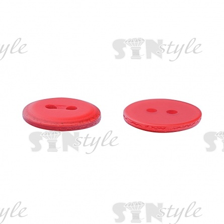 Пуговица пластиковая на два прокола, 20L, цвет красный фото 3