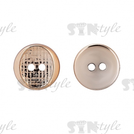 Пуговица пластиковая на два прокола, золотая, 20L фото 1