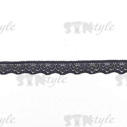 Кружево эластичное, ширина 17 мм, цвет темно-синий, намотка 100 ярдов фото 1