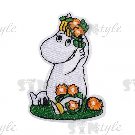 Термоаппликация "Бегемотик", размер 50х72 мм фото 1