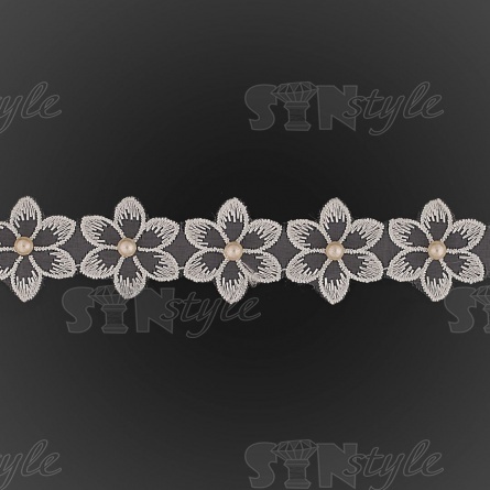 Цветочки из капроновой ленты, размер 30 мм, намотка 20 ярдов, цвет мятный (№ 14)  фото 3